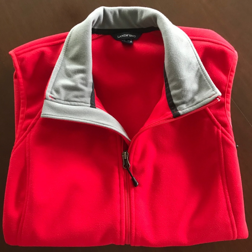 Lands’ End Marinac Fleece Vest, Rich Red